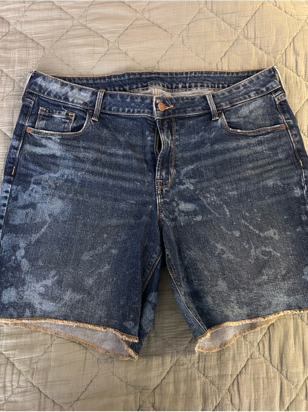 Old Navy Distressed Dark Blue Denim Shorts